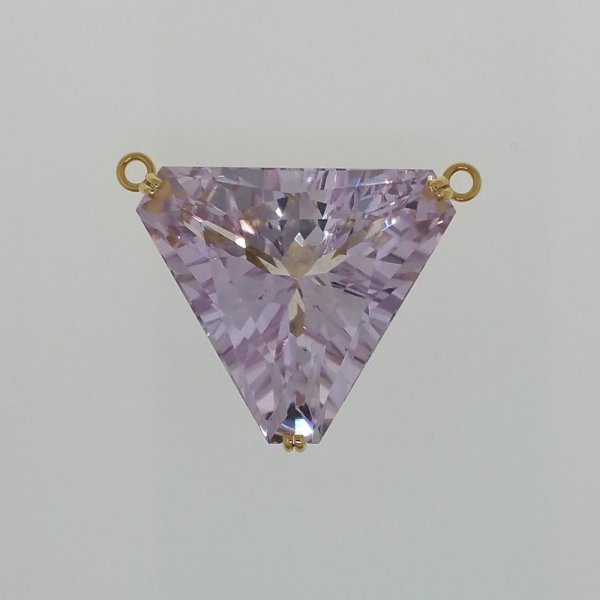14k. yellow gold pendant with spectacular natural kunzite of 85.05 carat
