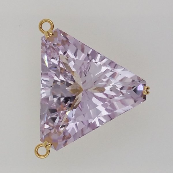 14k. yellow gold pendant with spectacular natural kunzite of 85.05 carat