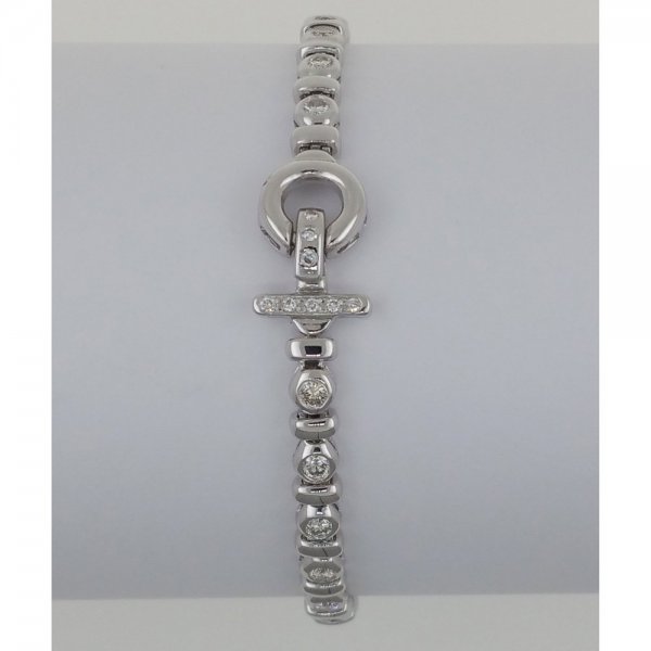 18 k. White gold diamond bracelet - 1.80 carat