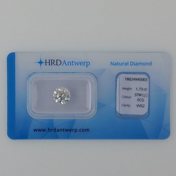 Natural diamond - 1.73 carat J/ECG (Pure)